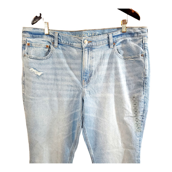 American Eagle Stretch Low-Rise Light Wash '90s Skinny Kick Jeans Women's 20 NWT - Picture 2 of 5